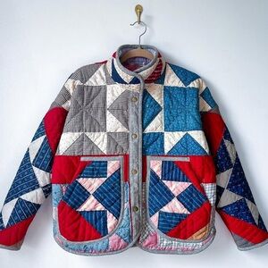 Anemone vintage quilted Multicolor star jacket